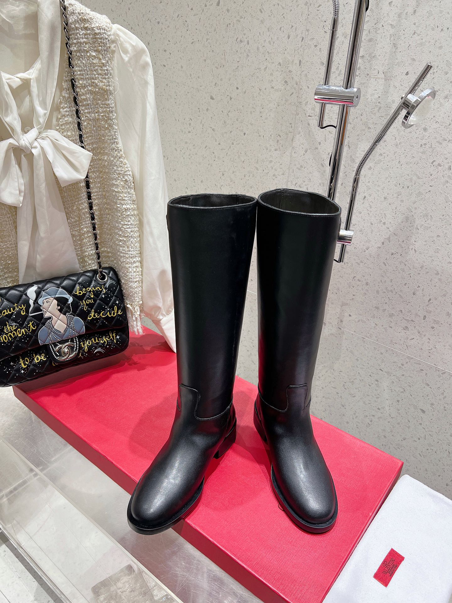 VALENTINO 25S KNEE-HIGH BOOTS IN BLACK CALFSKIN STYLE 4 - 35