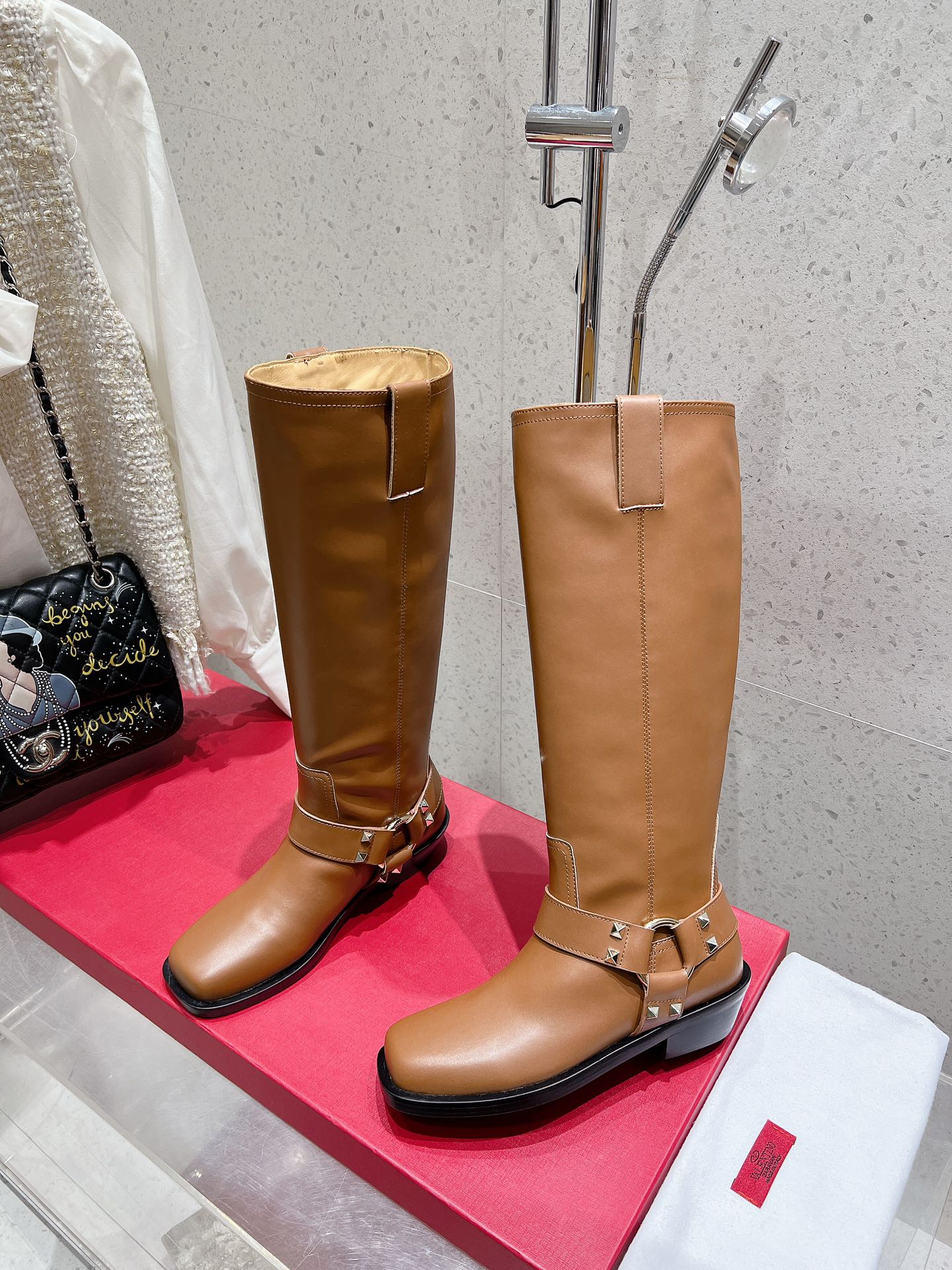 VALENTINO 25S KNEE-HIGH BOOTS IN BROWN CALFSKIN STYLE 2 - 35