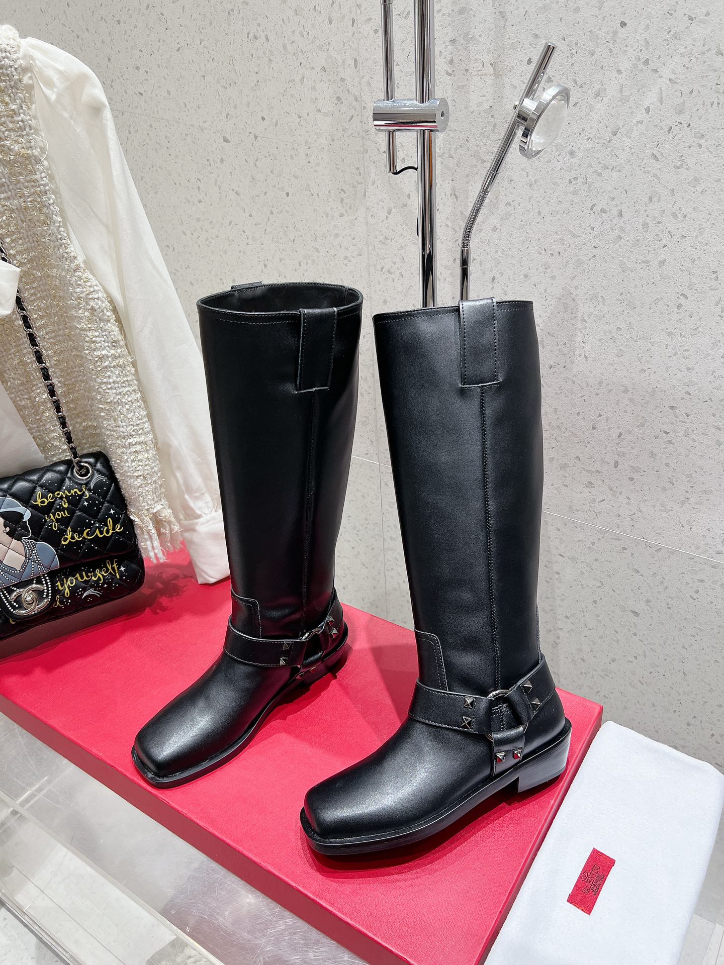 VALENTINO 25S KNEE-HIGH BOOTS IN BLACK CALFSKIN STYLE 1 - 35