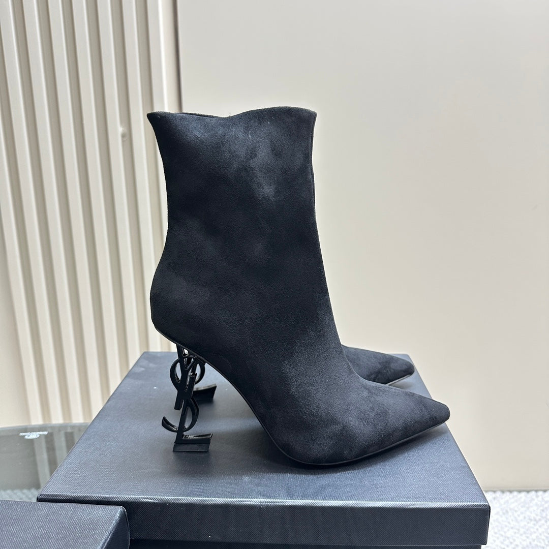 SL OPYUM HEELED BOOT BLACK SUEDE - 35