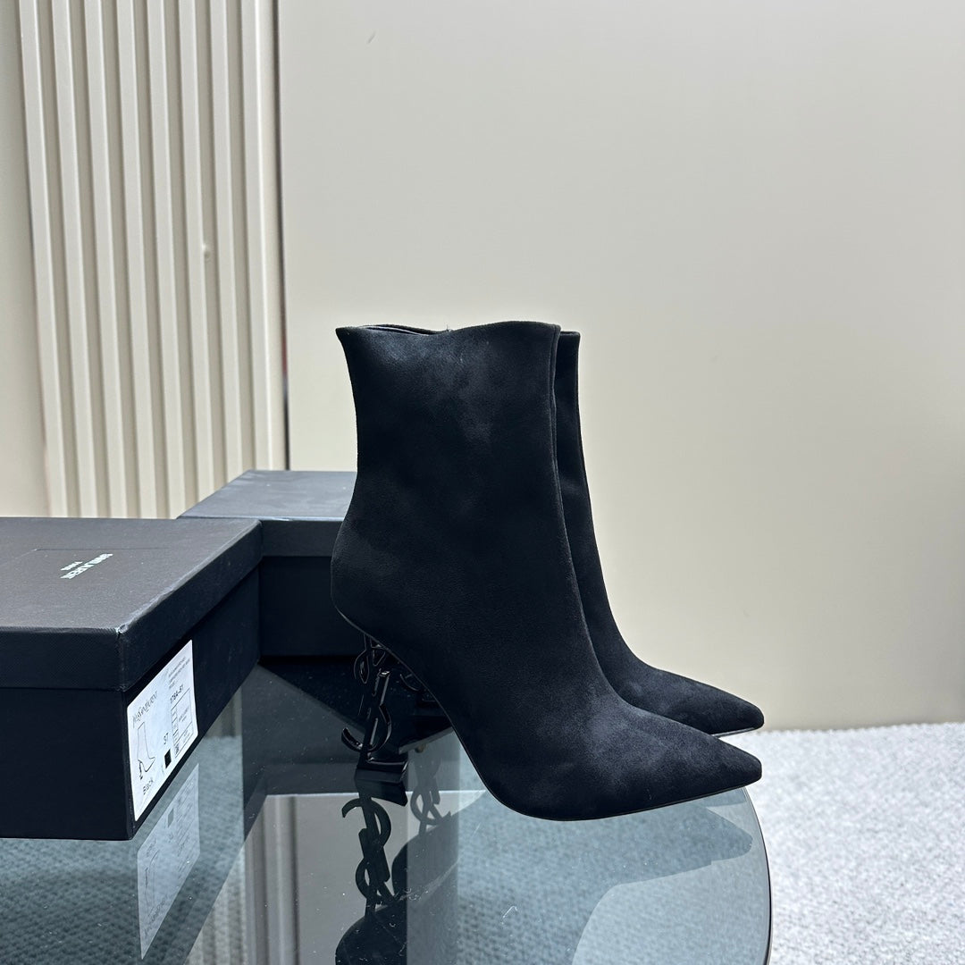 SL OPYUM HEELED BOOT BLACK SUEDE - 35