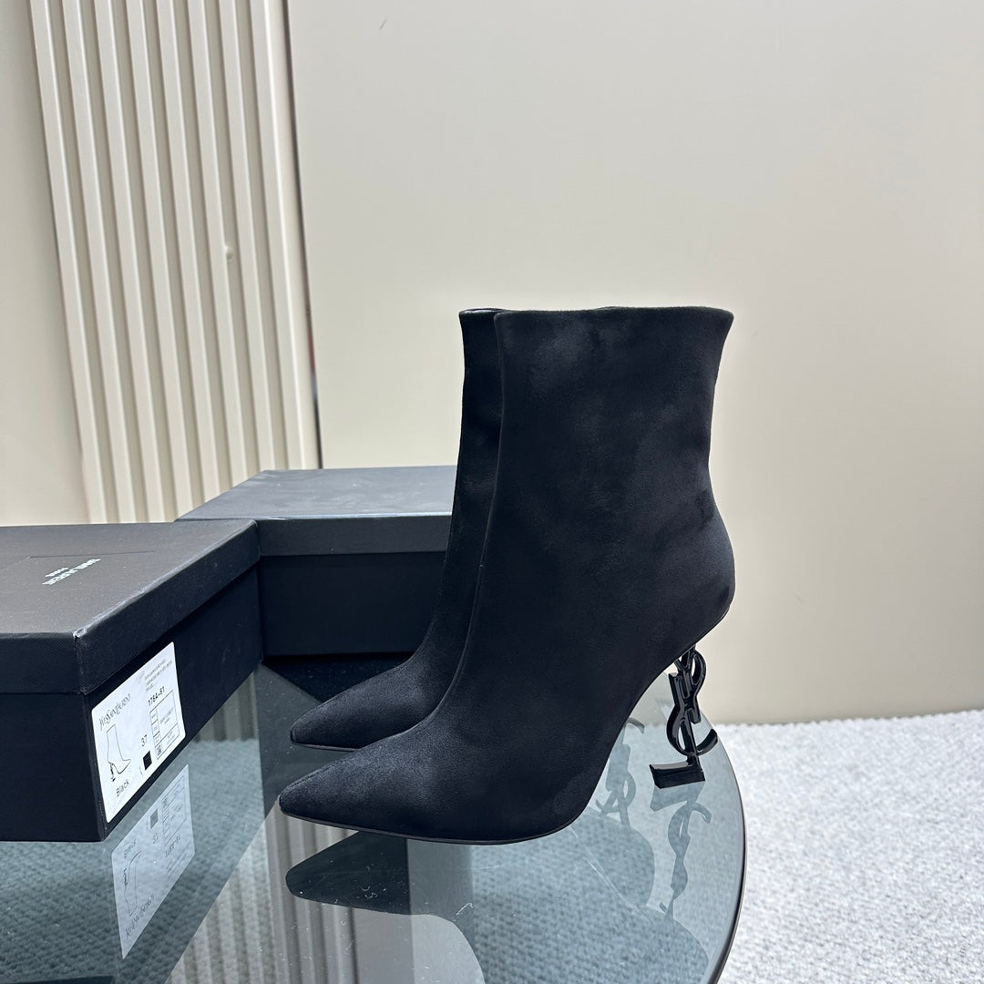 SL OPYUM HEELED BOOT BLACK SUEDE - 35