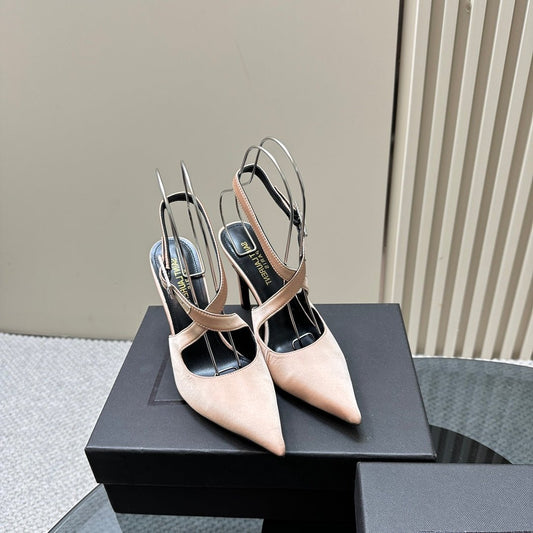 SL CROSS-STRAP SLINGBACK PINK NUDE SATIN - 35