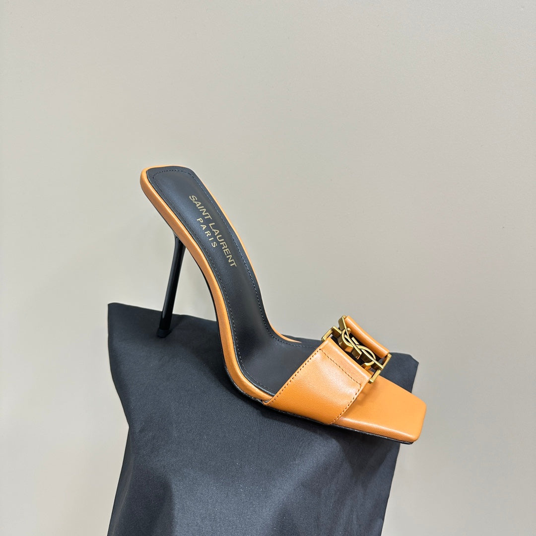 SL BABYLONE SLIDE PUMPS 115 MERIGOLD CALFSKIN - 35