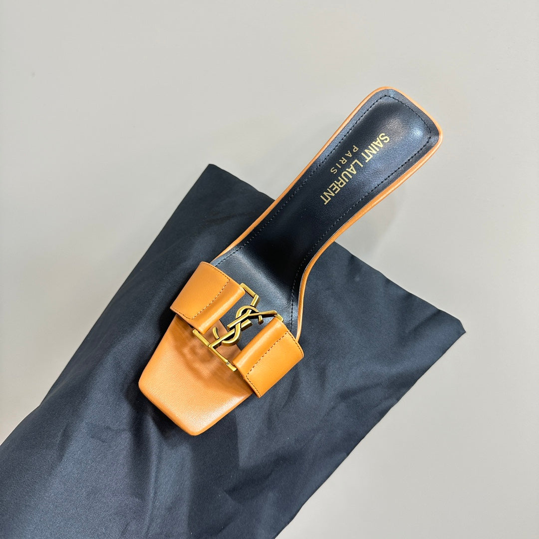 SL BABYLONE SLIDE PUMPS 115 MERIGOLD CALFSKIN - 35