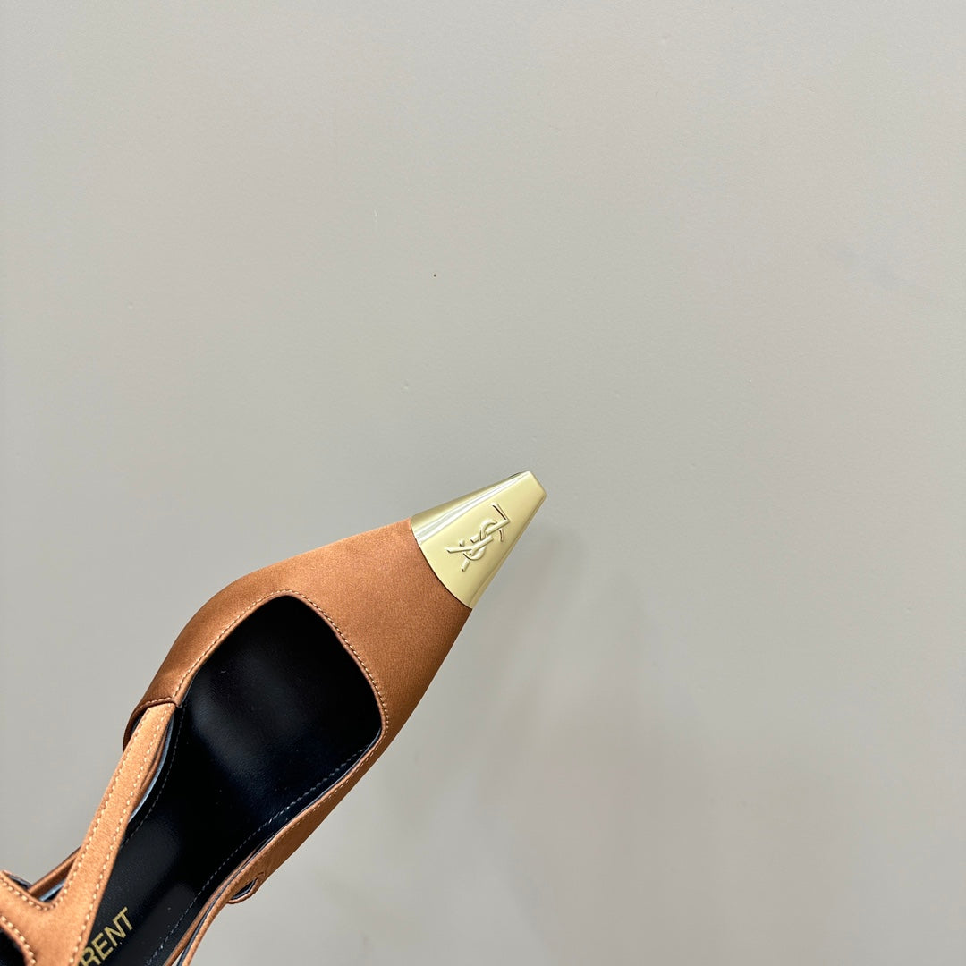 SL JEANNE SLINGBACK PUMPS TANGERINE SATIN - 35