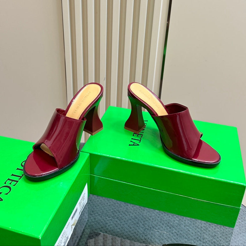 HIGH MULE 95 MM IN WINE RED CALFSKIN - 34