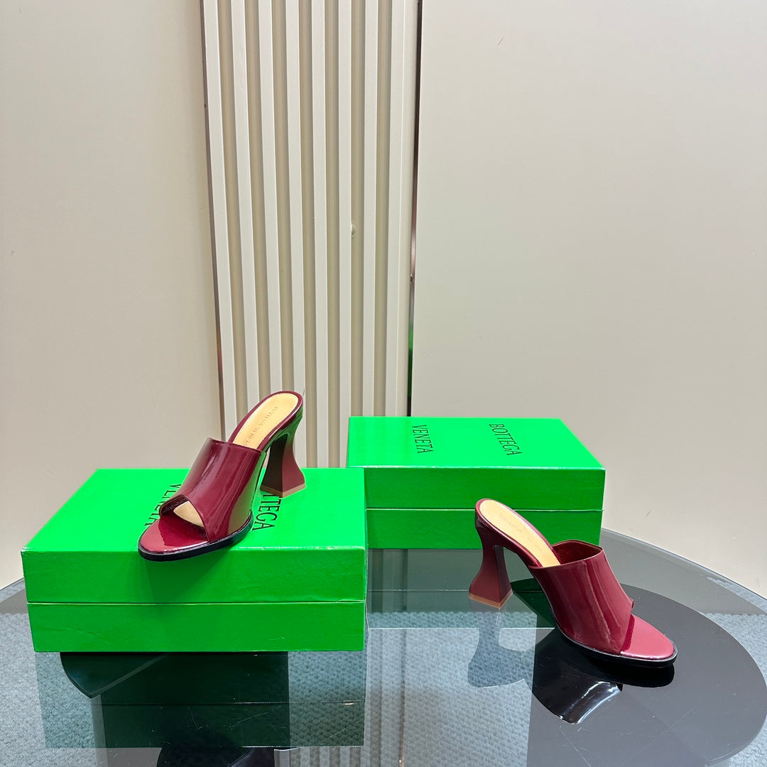 HIGH MULE 95 MM IN WINE RED CALFSKIN - 34