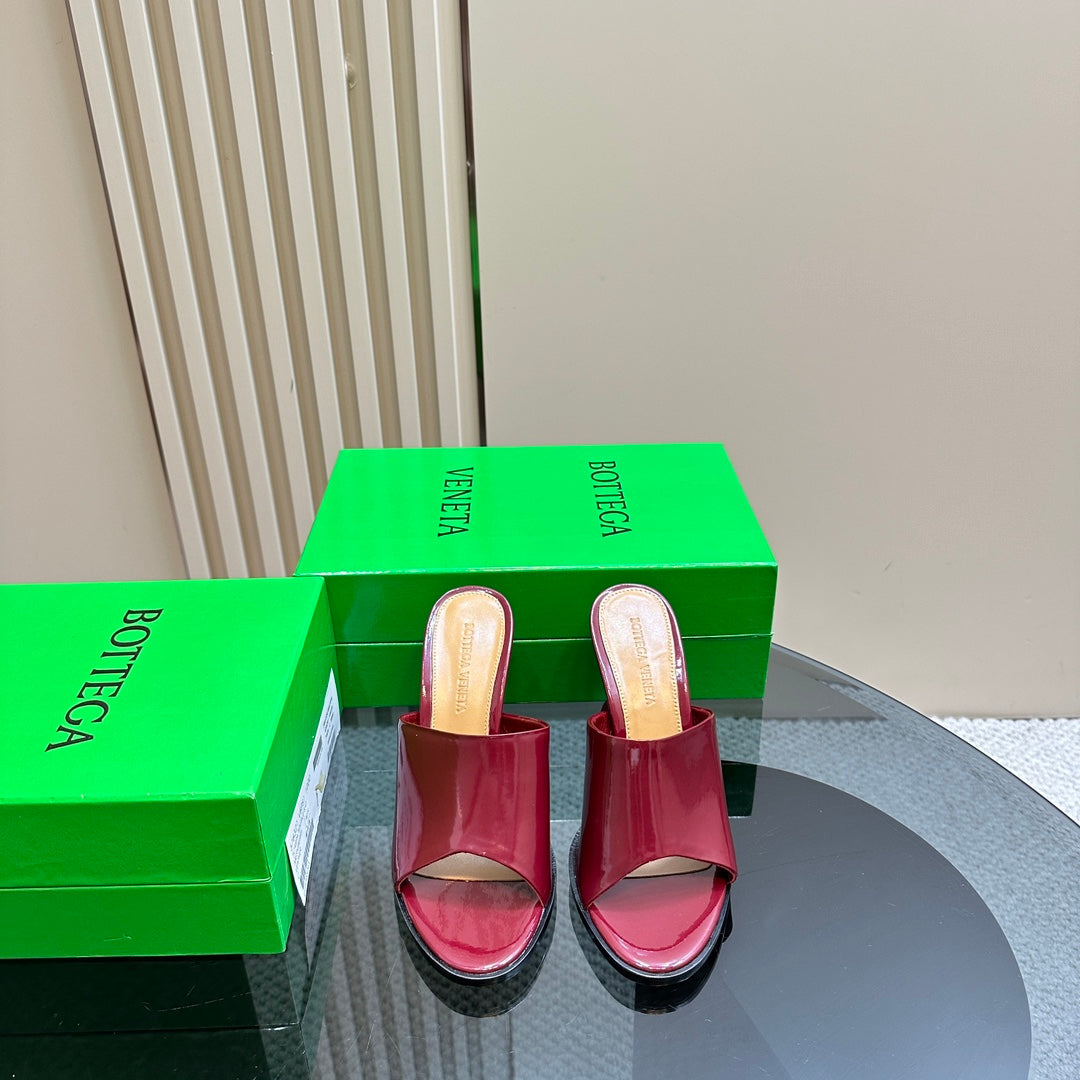 HIGH MULE 95 MM IN WINE RED CALFSKIN - 34