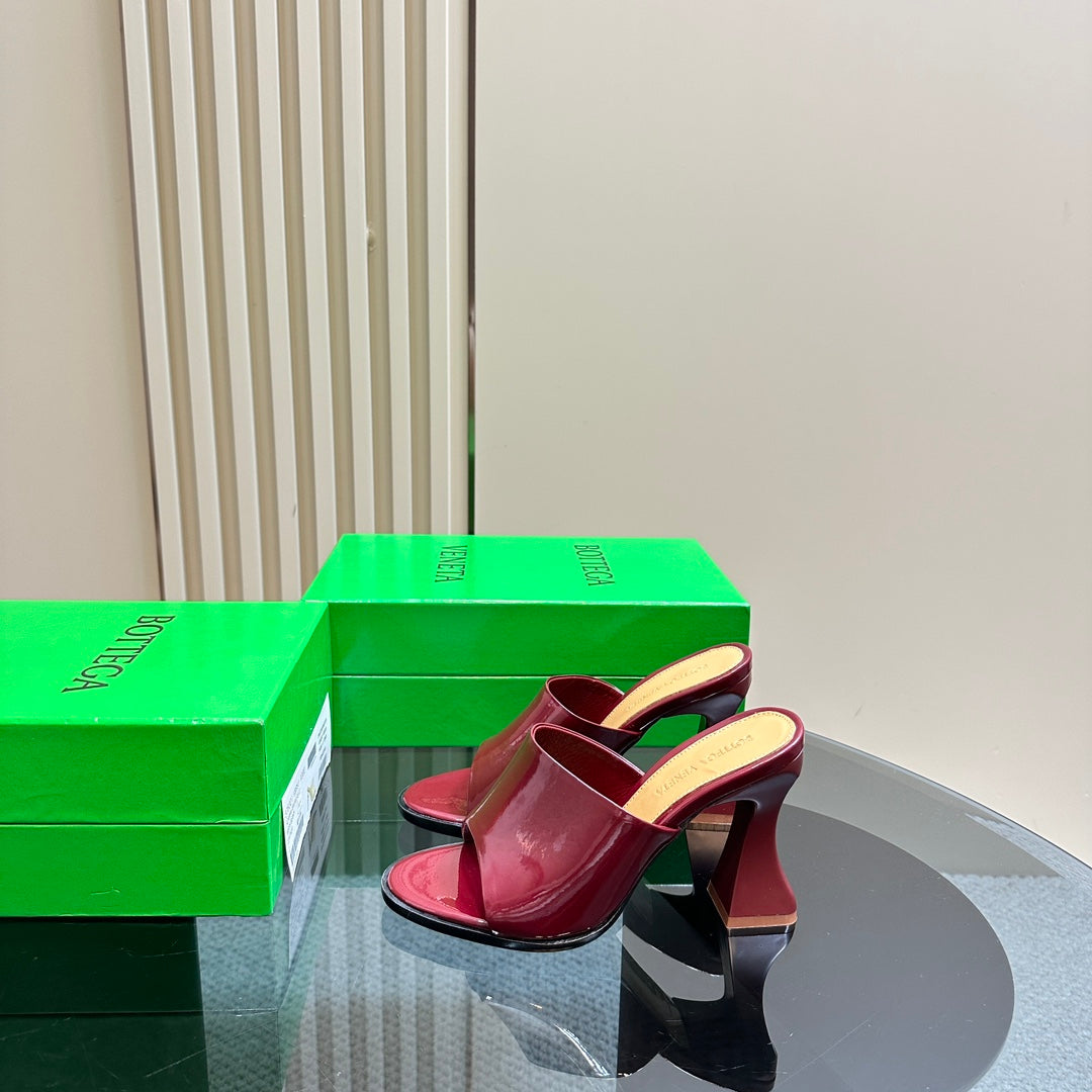 HIGH MULE 95 MM IN WINE RED CALFSKIN - 34