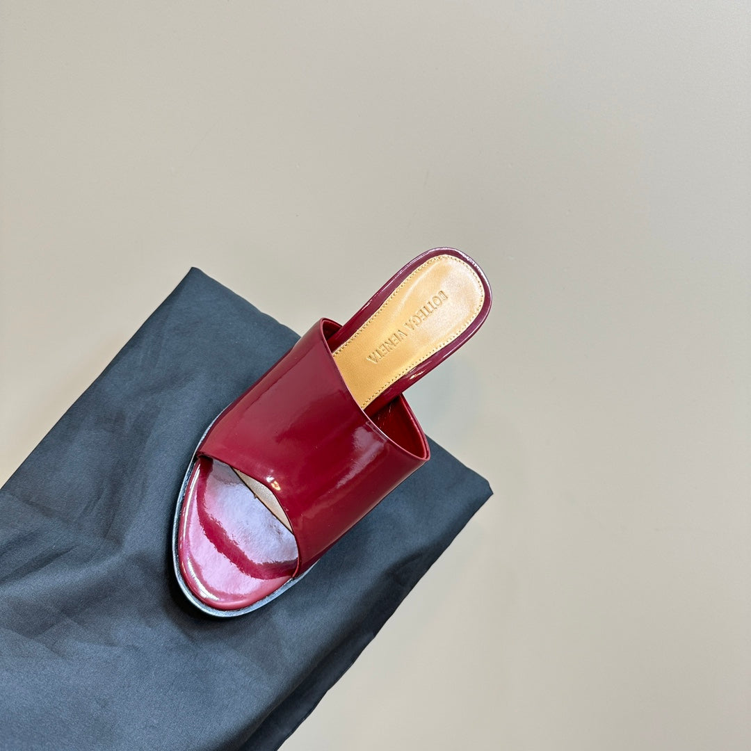 HIGH MULE 95 MM IN WINE RED CALFSKIN - 34