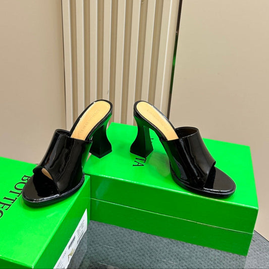 HIGH MULE 95 MM IN BLACK CALFSKIN - 34