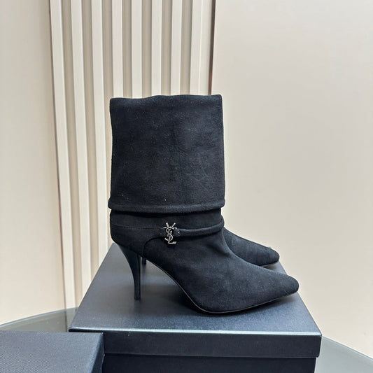 NIKI BOOTIES IN BLACK SUEDE - 35