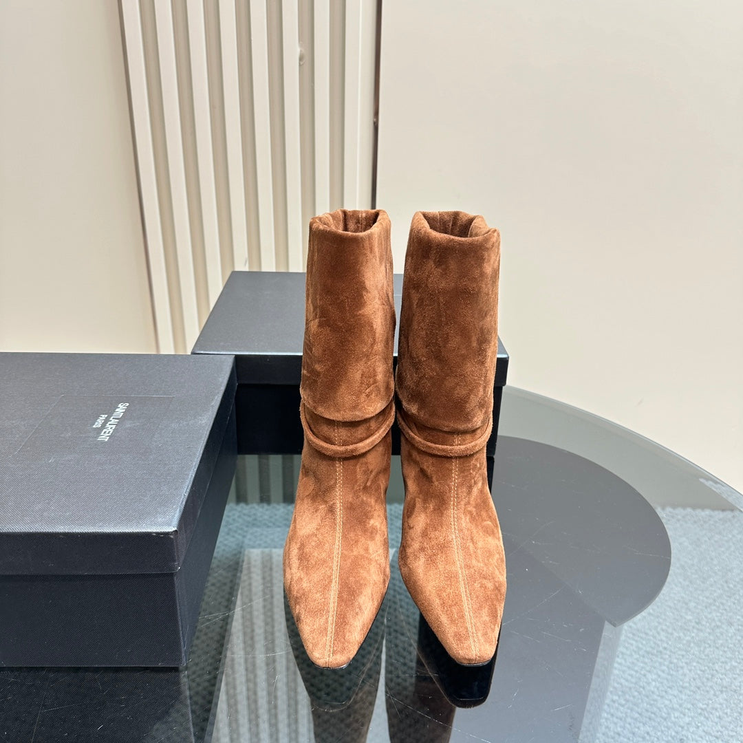NIKI BOOTIES IN ASH BROWN SUEDE - 35