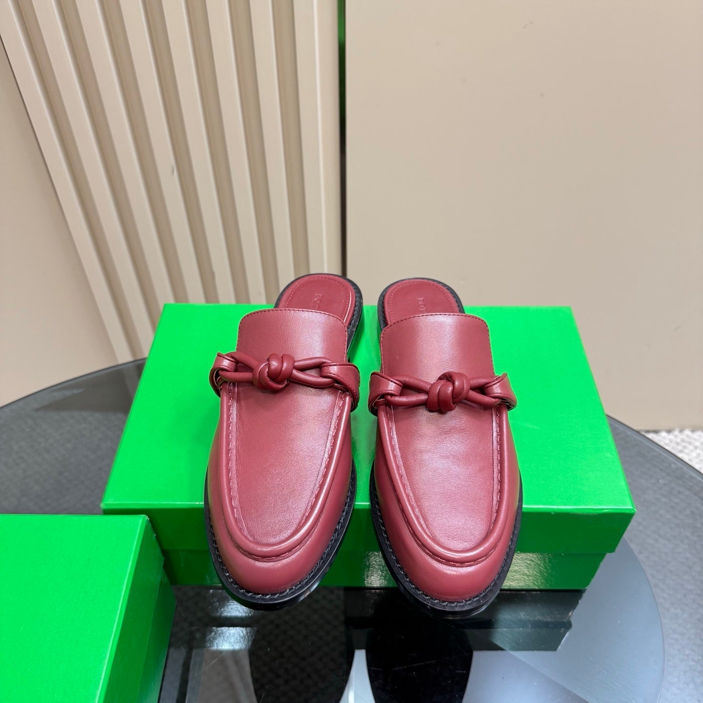 ASTAIRE MULE IN BERRY RED CALFSKIN - 35