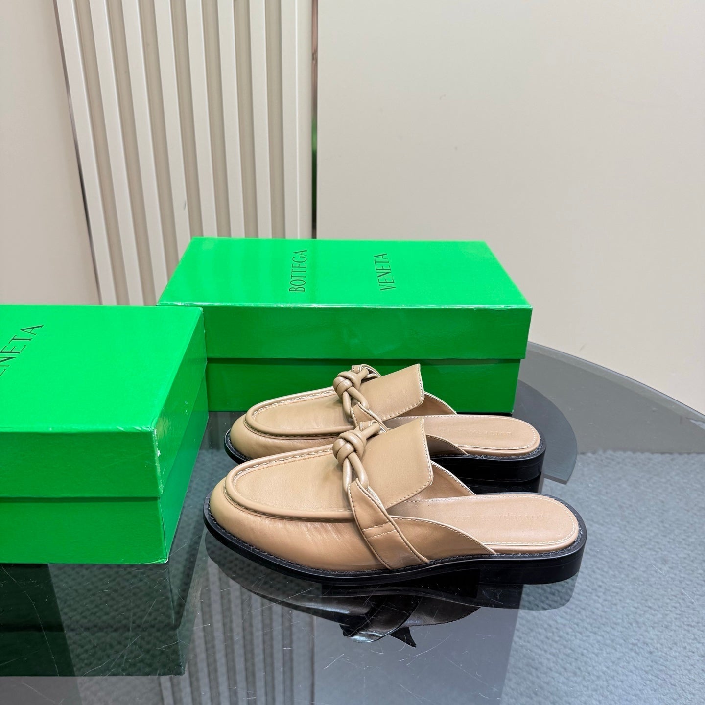 ASTAIRE MULE IN LIGHT BROWN CALFSKIN - 35