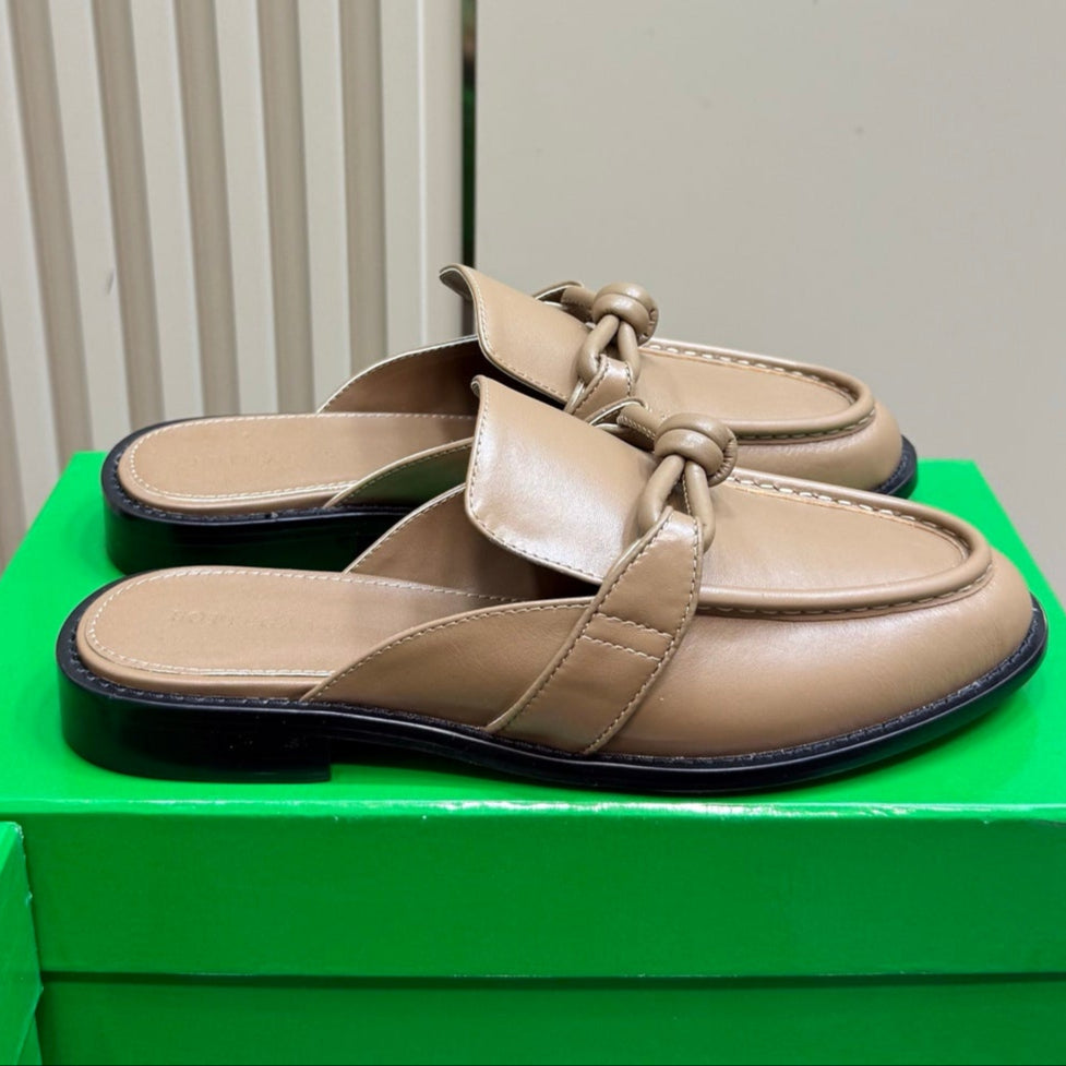ASTAIRE MULE IN LIGHT BROWN CALFSKIN - 35