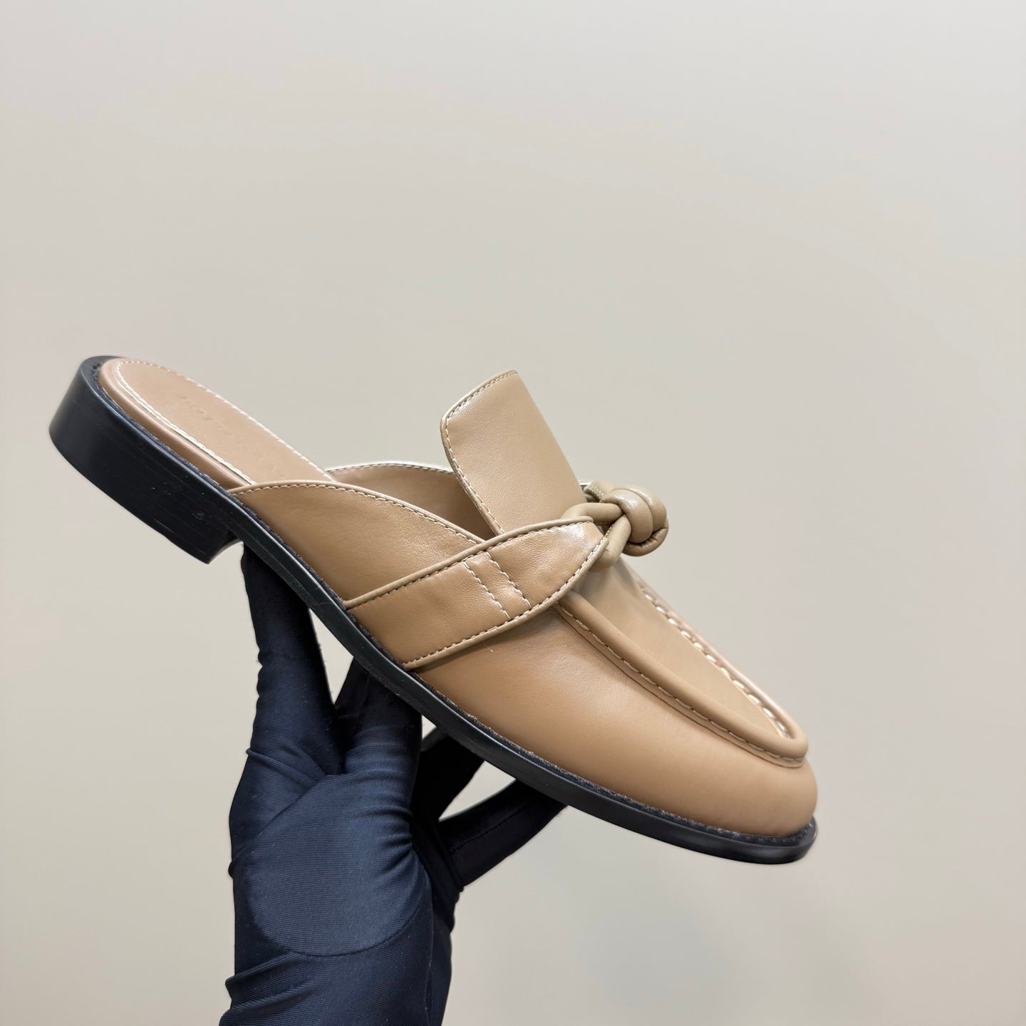 ASTAIRE MULE IN LIGHT BROWN CALFSKIN - 35