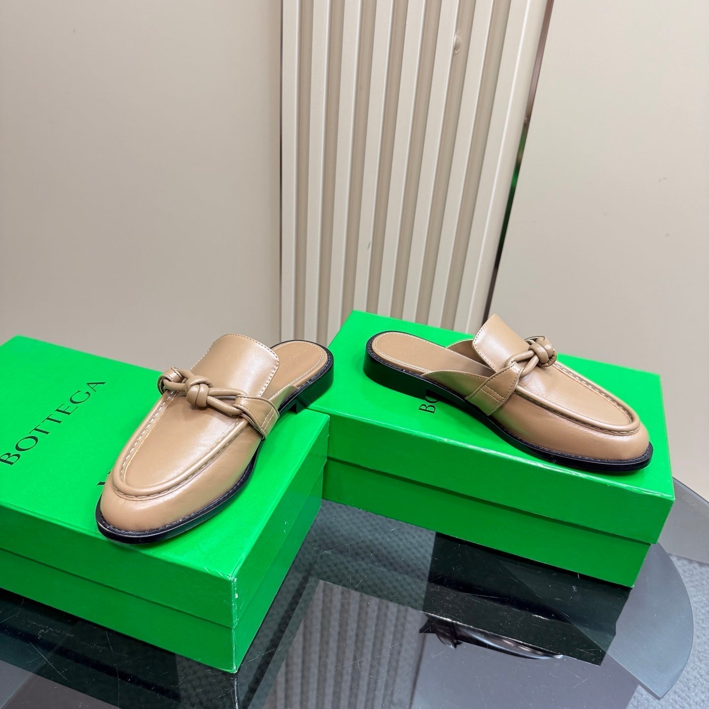 ASTAIRE MULE IN LIGHT BROWN CALFSKIN - 35