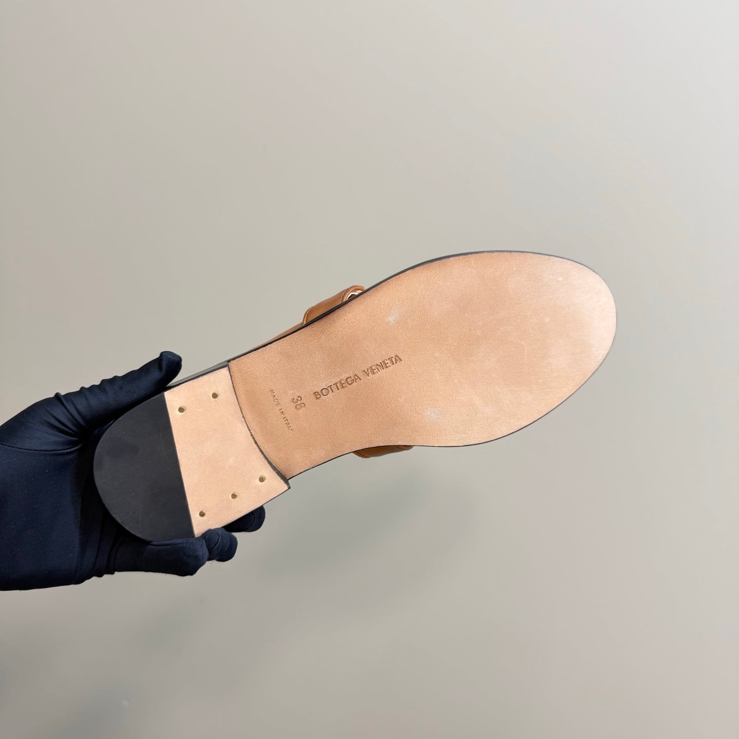 ASTAIRE MULE IN CINNAMON BROWN CALFSKIN - 35