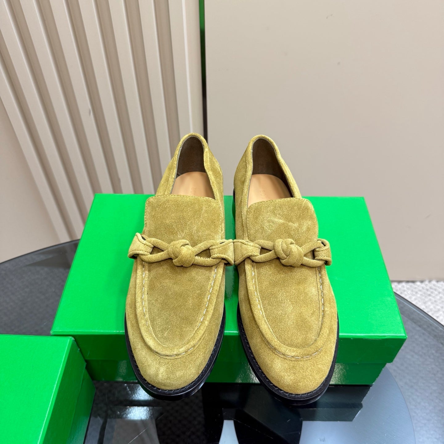ASTAIRE LOAFER IN OLIVE GREEN SUEDE - 35