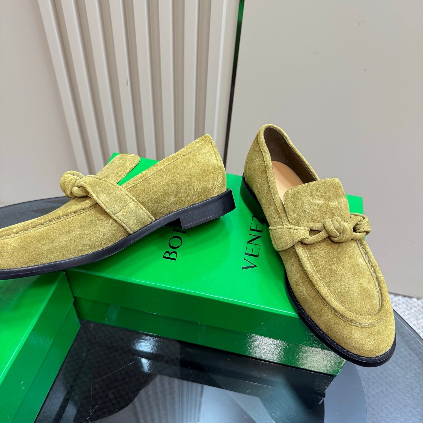 ASTAIRE LOAFER IN OLIVE GREEN SUEDE - 35