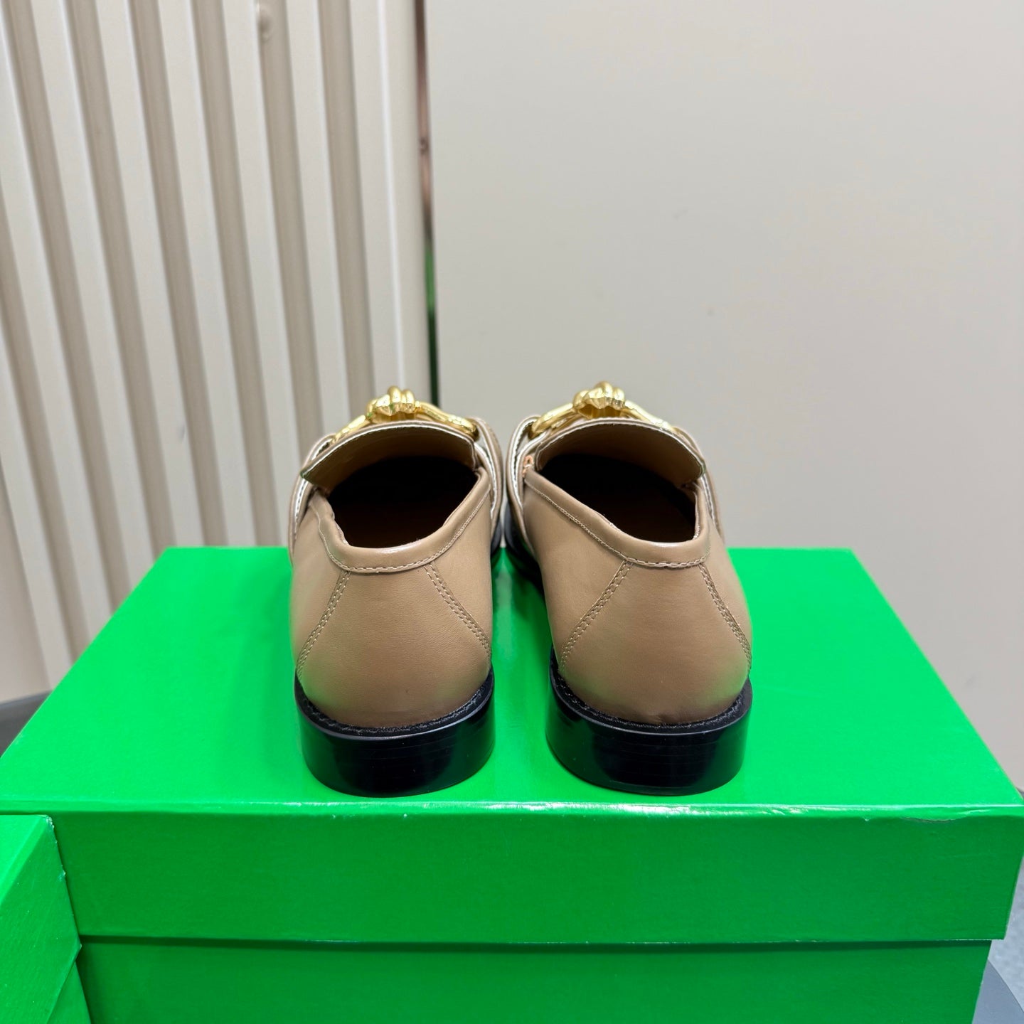 ASTAIRE LOAFER IN LIGHT BROWN CALFSKIN WITH GOLD HARDWARE - 35