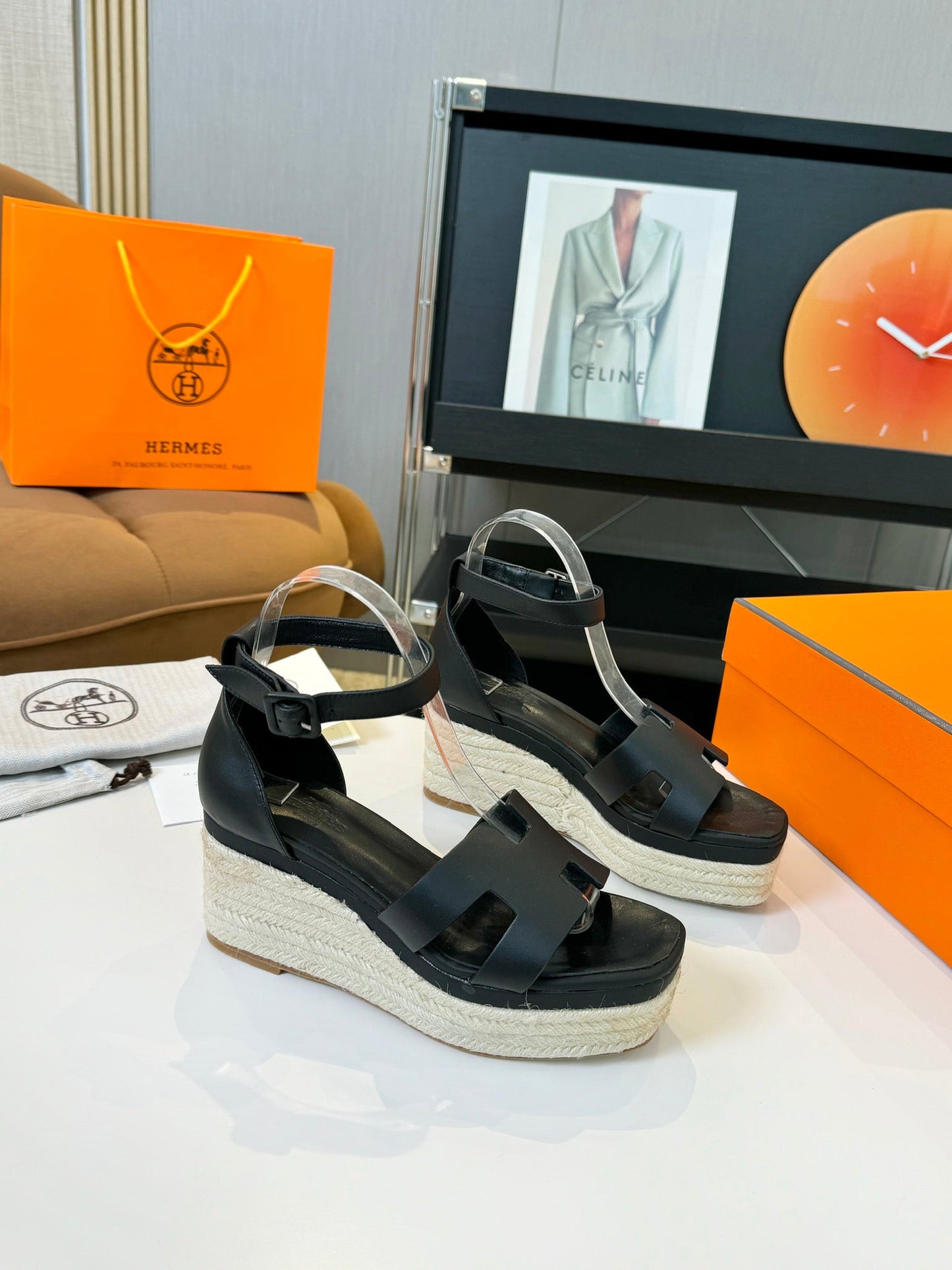 Elda espadrille 80 Black Calfskin - 35