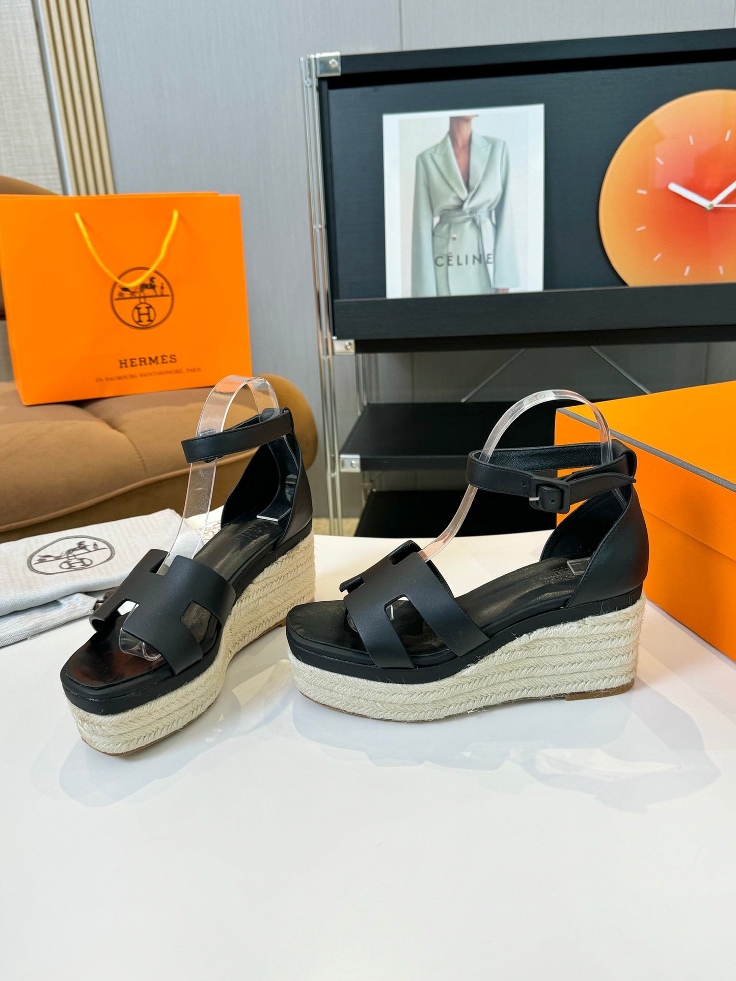 Elda espadrille 80 Black Calfskin - 35