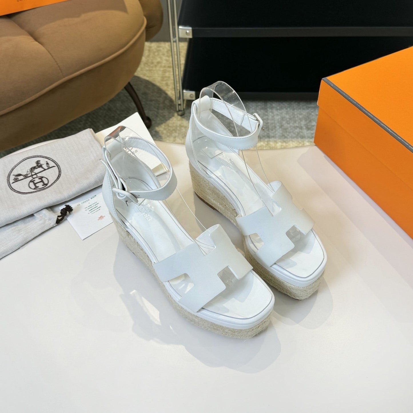 Elda espadrille 80 White Calfskin - 35