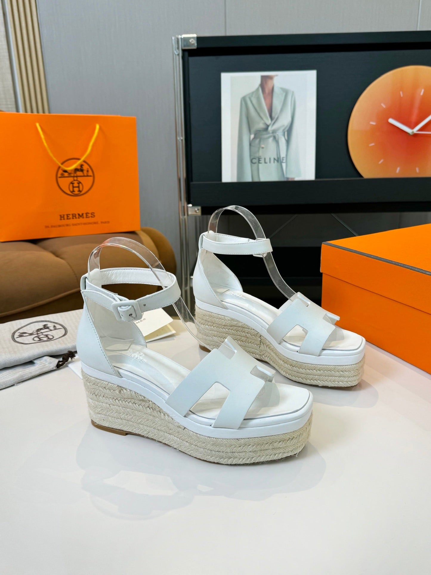 Elda espadrille 80 White Calfskin - 35