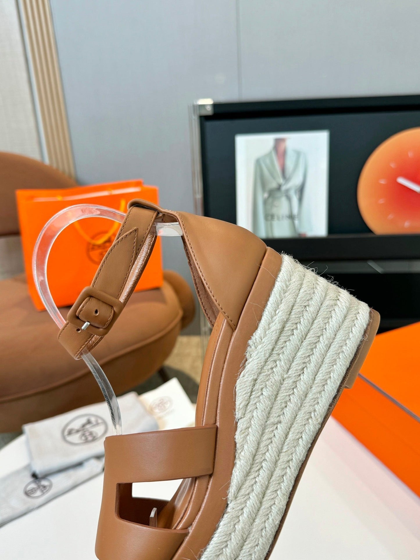 Elda espadrille 80 Tan Calfskin - 35