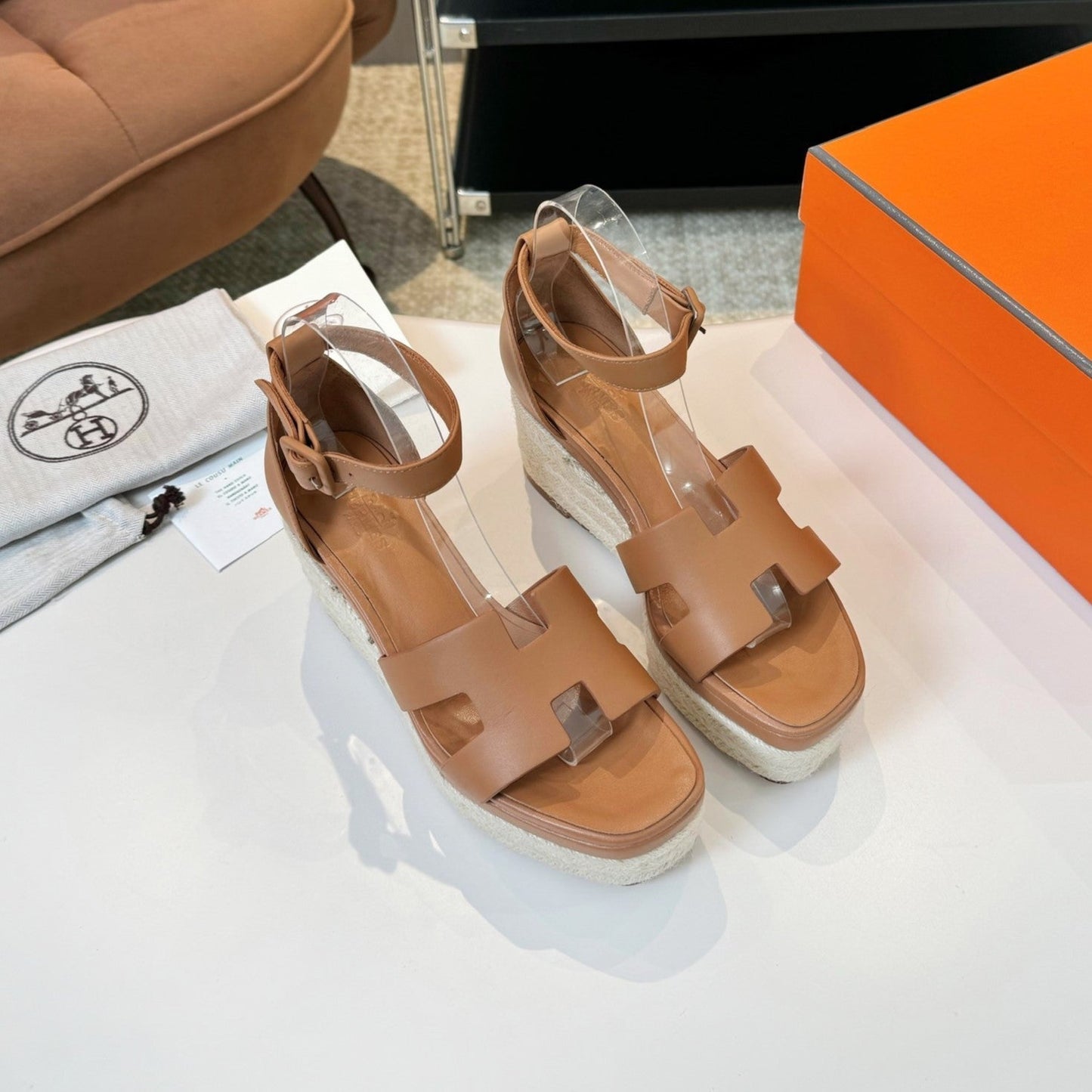 Elda espadrille 80 Tan Calfskin - 35