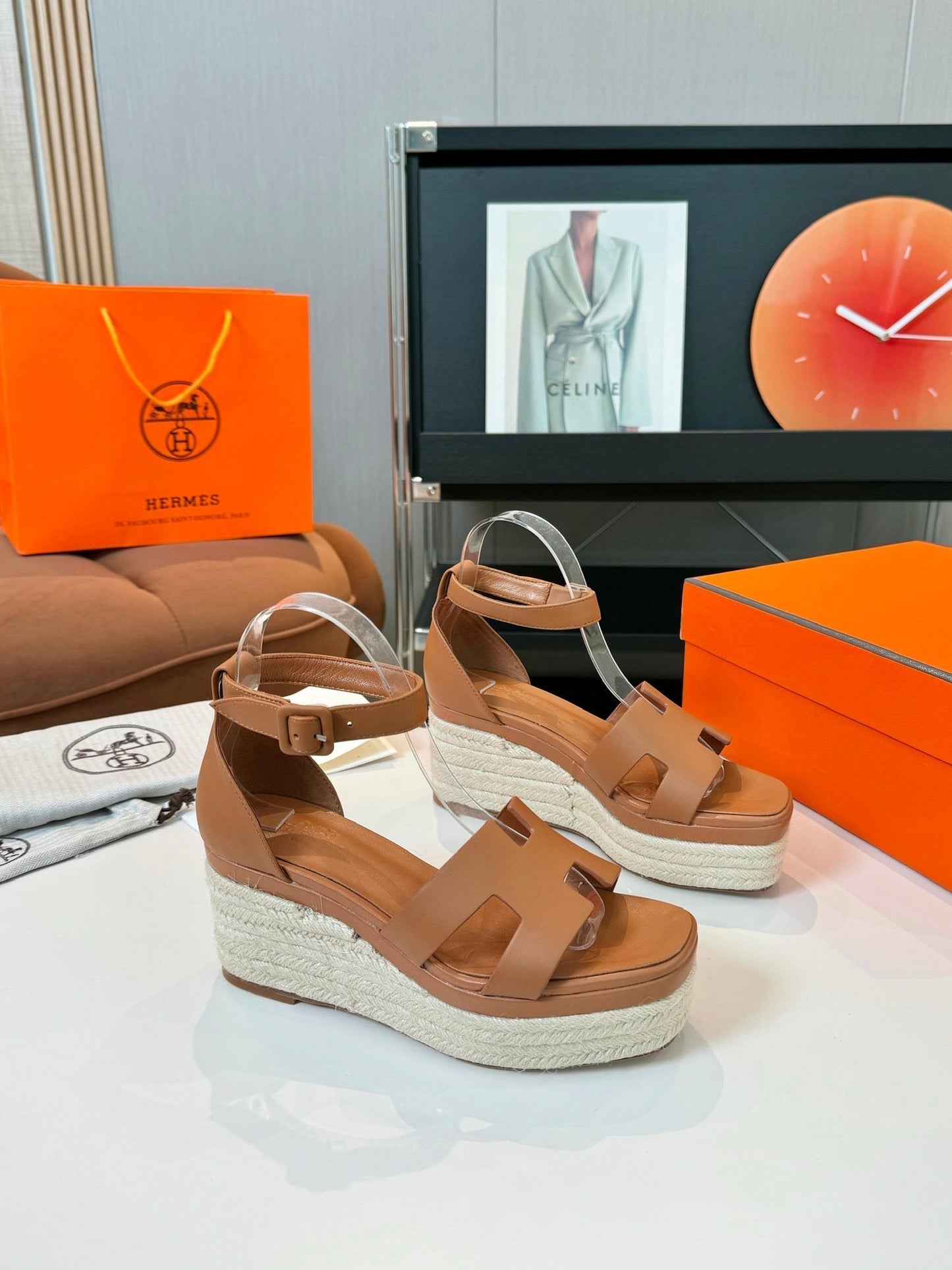 Elda espadrille 80 Tan Calfskin - 35