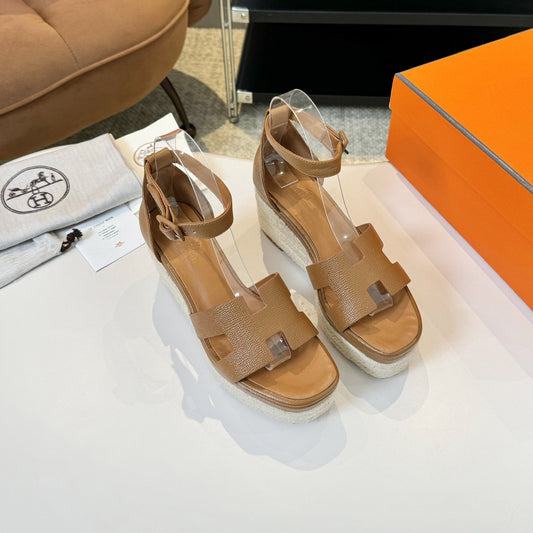 Elda espadrille 80 Light Brown Epsom Calfskin - 35