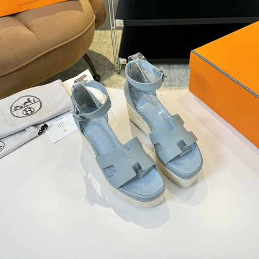 Elda espadrille 80 Baby Blue Epsom Calfskin - 35