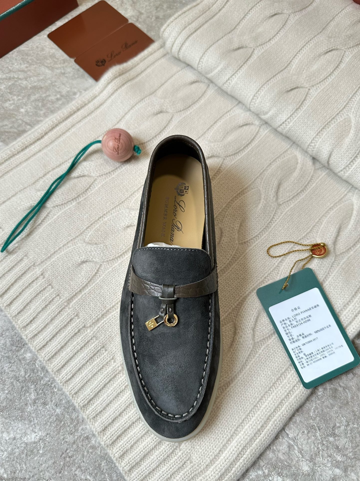 LP LOAFERS 25S IN DARK GREY SUEDE MIX LAMBSKIN - 35
