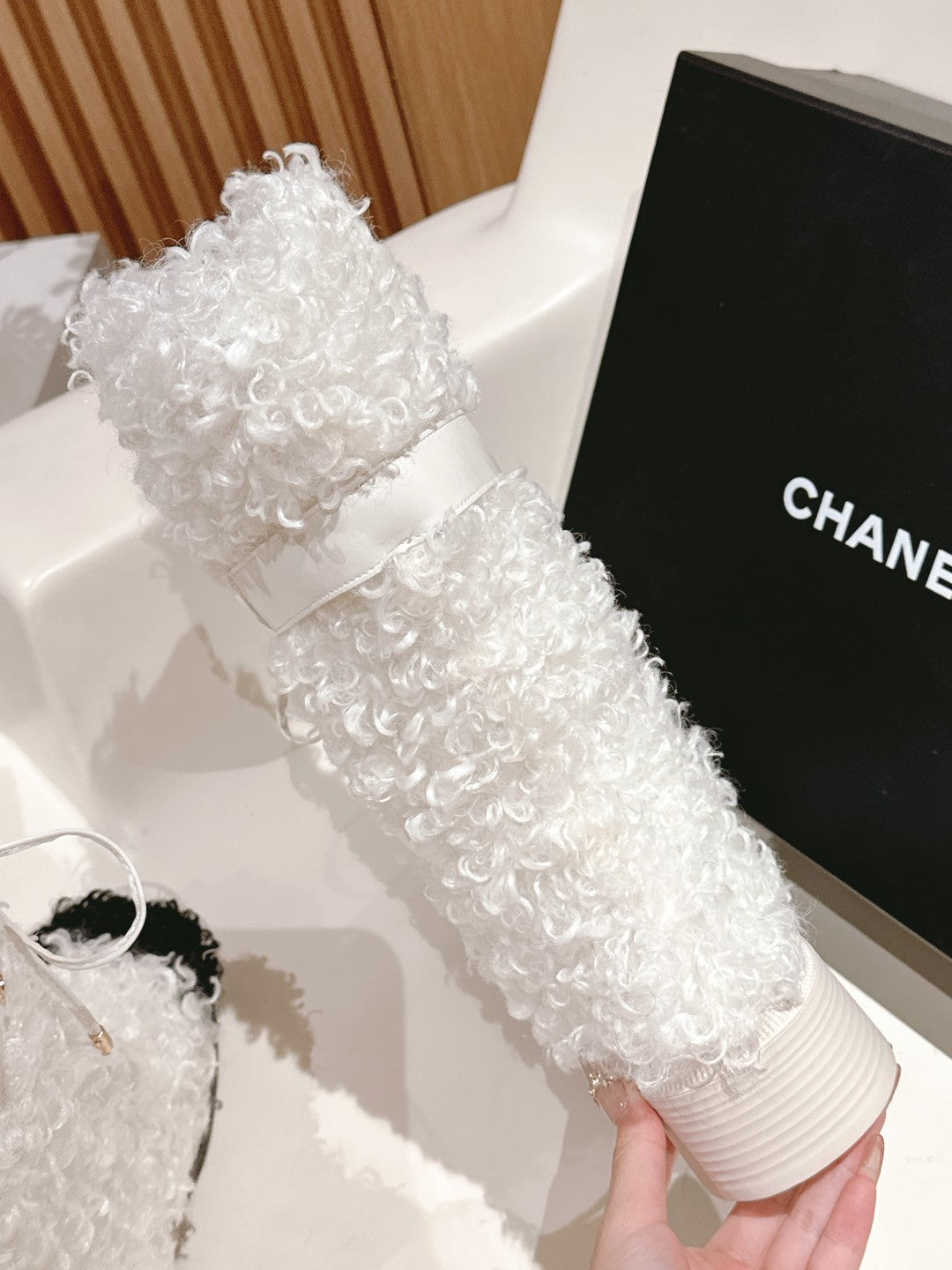 SHORT BOOTS IN WHITE LAMB FUR AND LAMBSKIN 962188 - 35