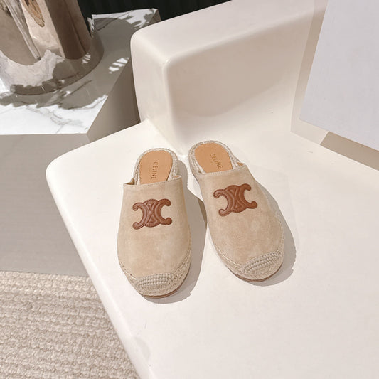 CELINE 25S LES ESPADRILLES MULE IN BEIGE SUEDE - 35
