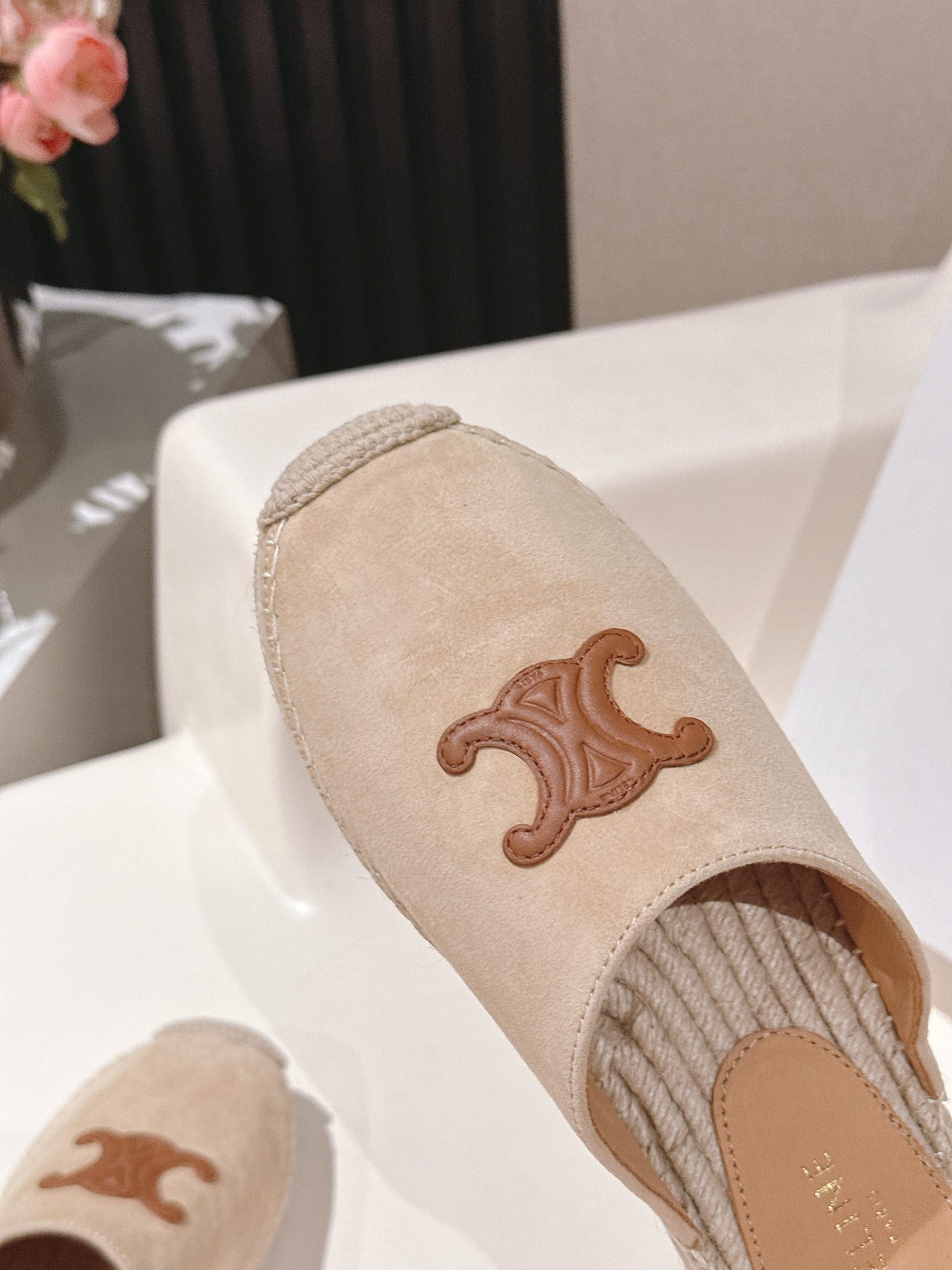 CELINE 25S LES ESPADRILLES MULE IN BEIGE SUEDE - 35