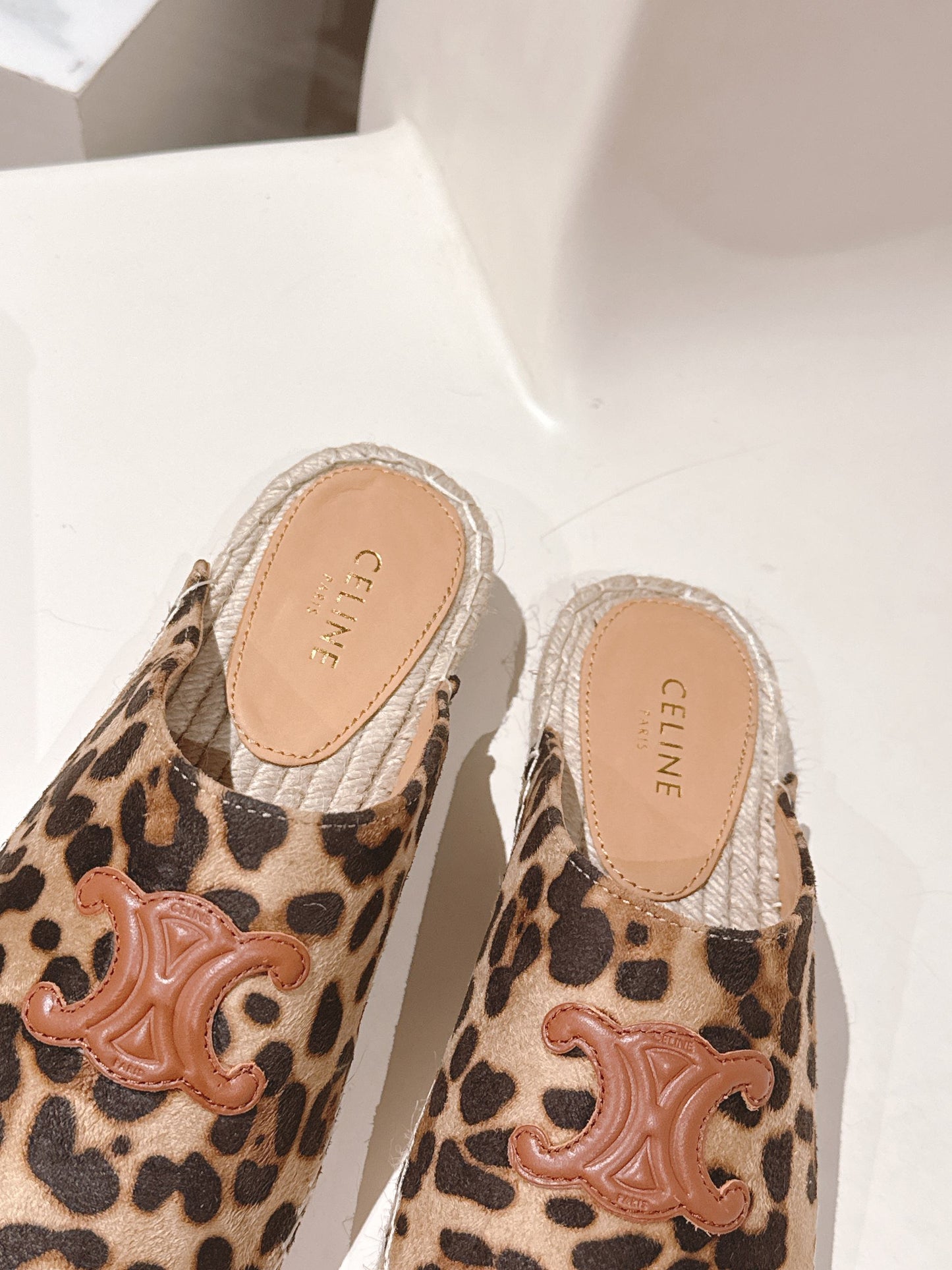 CELINE 25S LES ESPADRILLES MULE IN LEOPARD PRINTED HAIRY CALFSKIN - 35