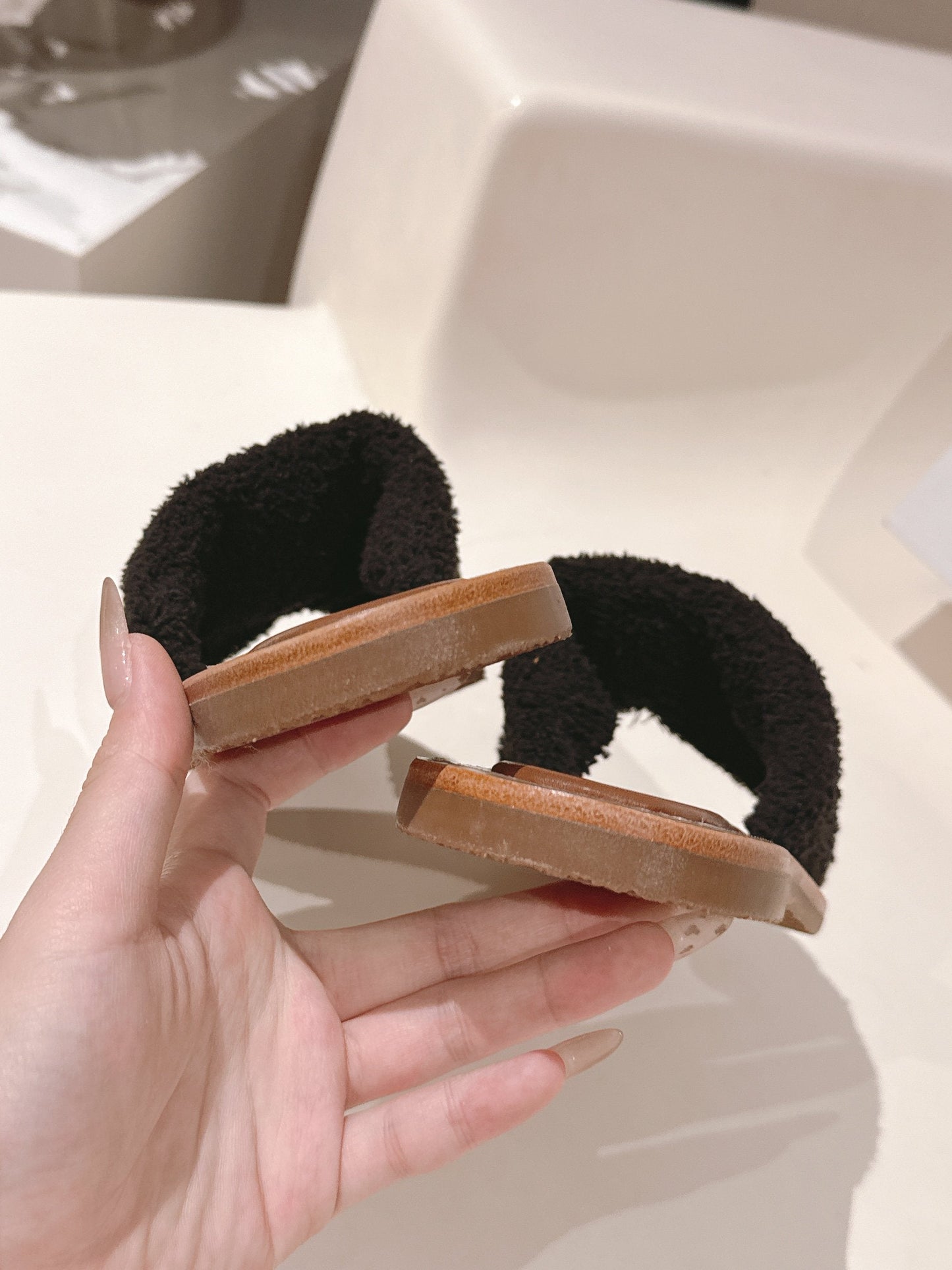 CELINE 25S LYMPIA TWISTED SANDAL IN BLACK SPONGE FABRIC - 35