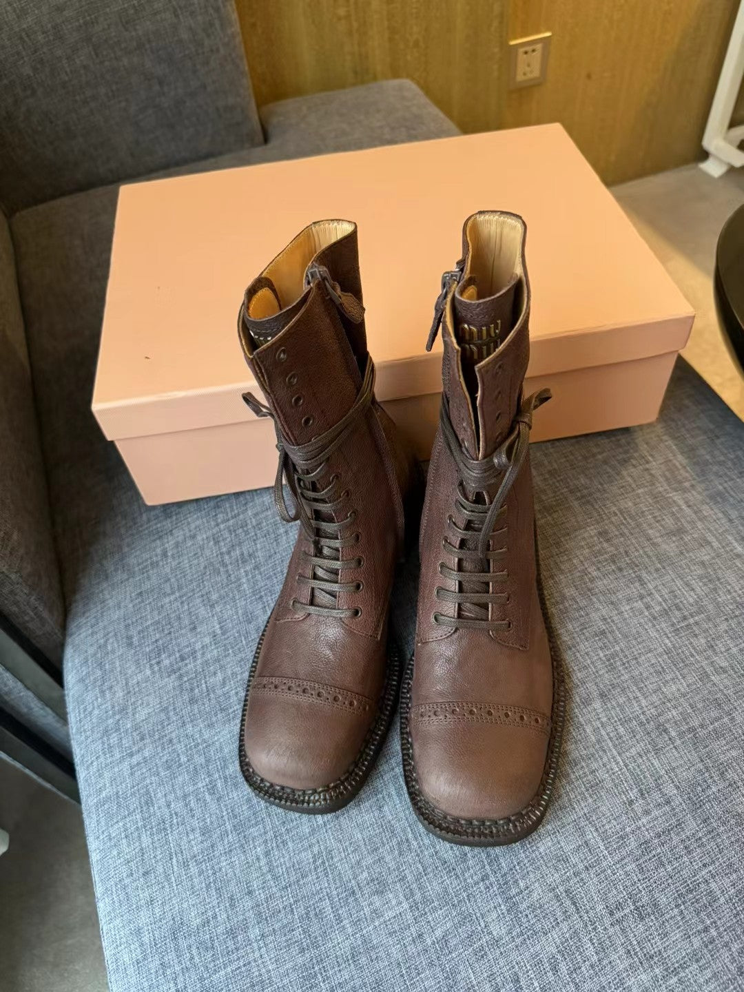 Boots Wood Color Calfskin - 35