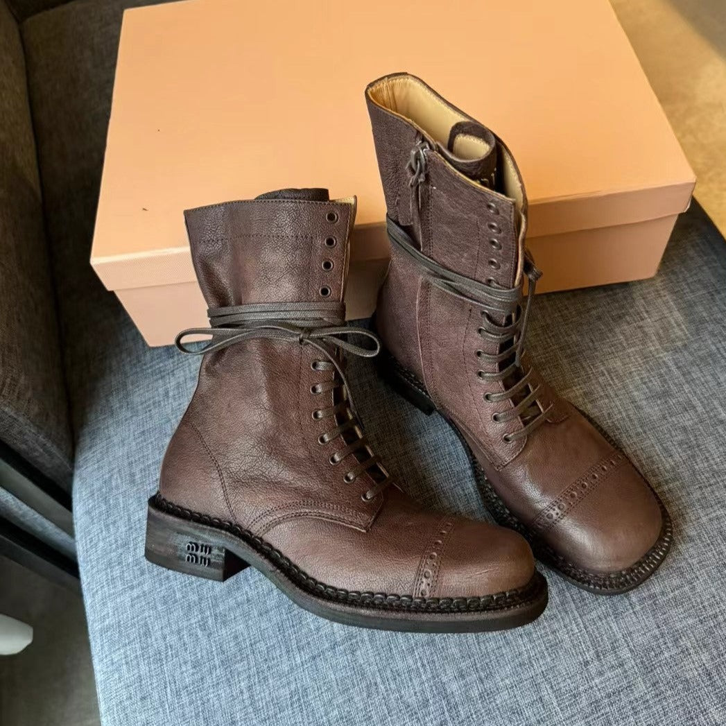 Boots Wood Color Calfskin - 35