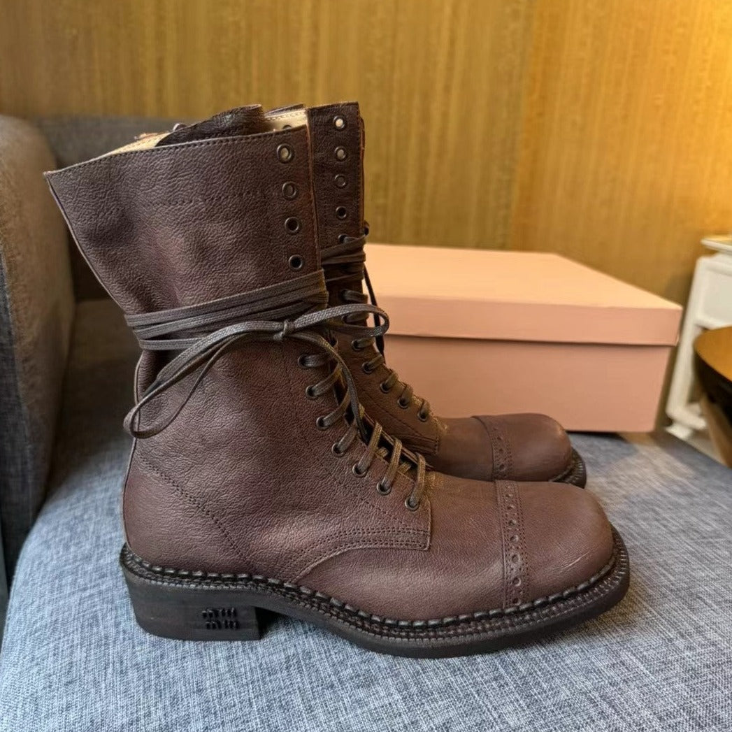 Boots Wood Color Calfskin - 35