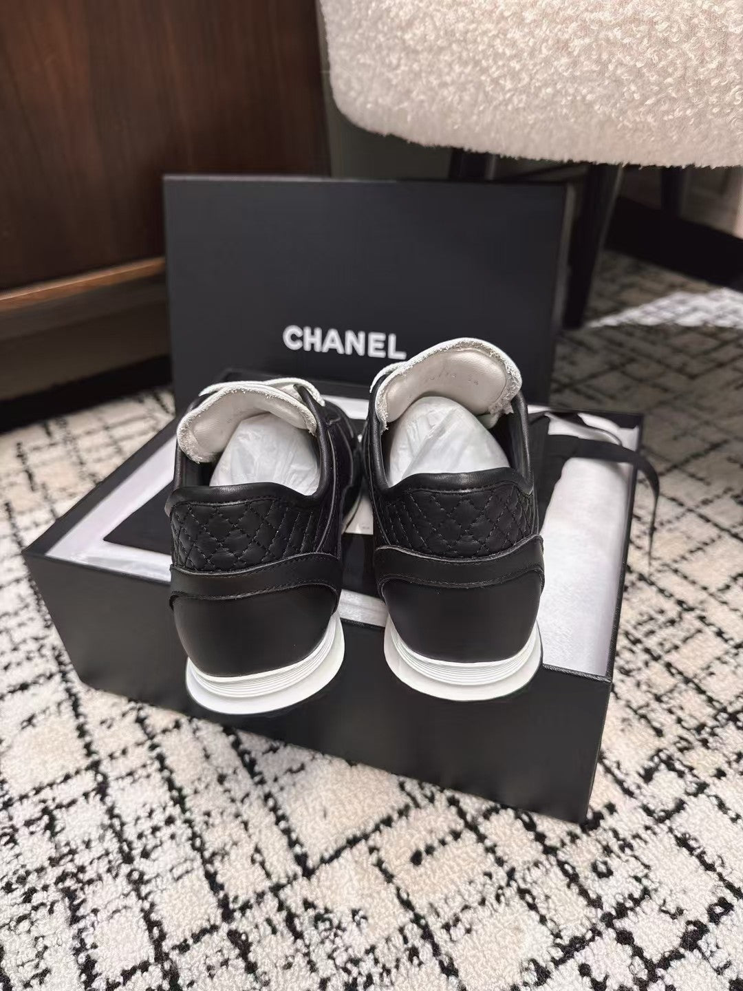 TRAINERS SNEAKER IN BLACK CALFSKIN AND SUEDE - 35