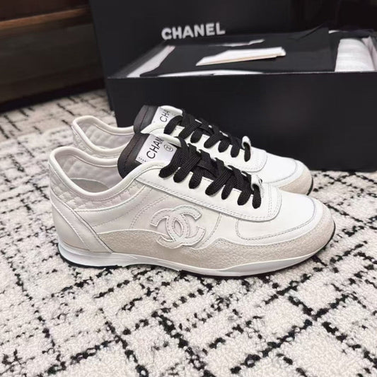 TRAINERS SNEAKER IN WHITE CALFSKIN AND SUEDE - 35