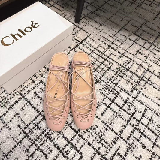 CHLOÉ 26S БОСОНІЖКИ НА ШНУРІВЦІ 60 ММ ІЗ ТЕЛЯЧОЇ ШКІРИ РОЖЕВОГО КОЛЬОРУ НЮД