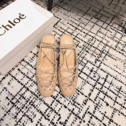 ТУФЛІ-ГЛАДІАТОРИ CHLOÉ 26S НА ПІДБОРАХ 60 ММ З ТЕЛЯЧОЇ ШКІРИ НЮДОВО-БЕЖЕВОГО КОЛЬОРУ