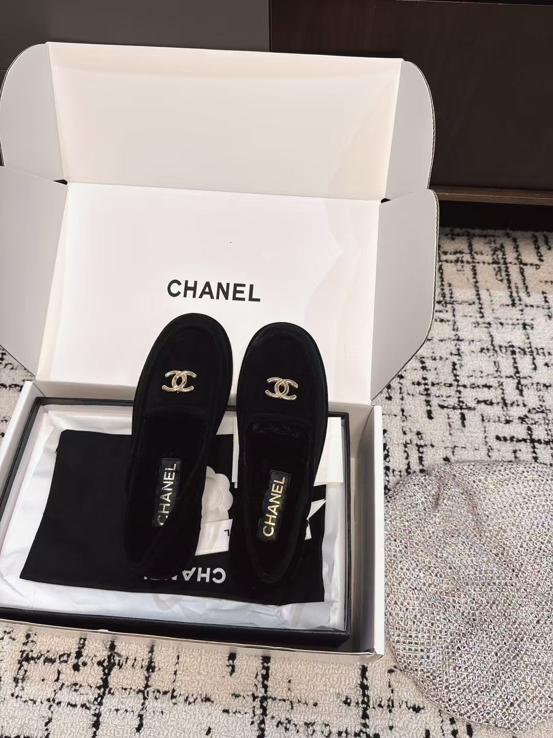 SLINGBACK LOAFER IN BLACK SUEDE AND SHEARLING - 35
